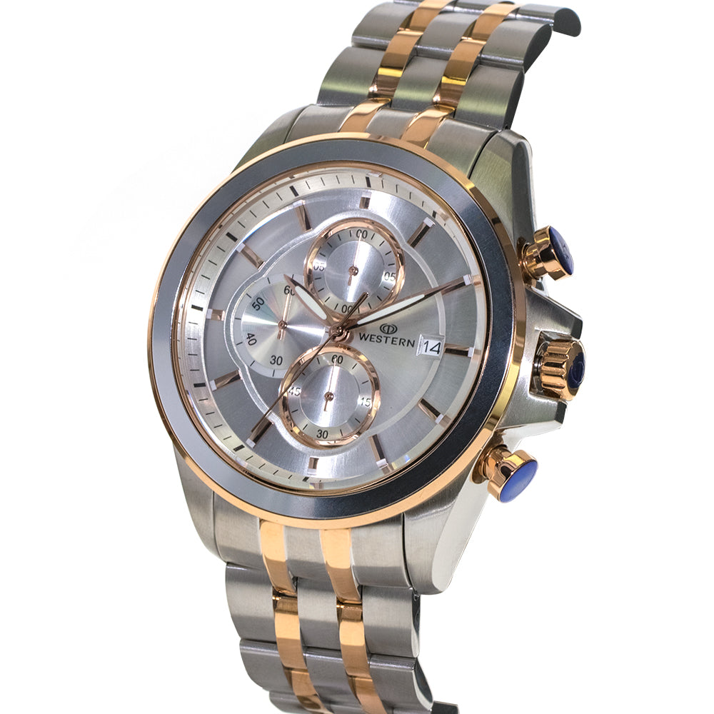 Men's Quartz Analogue Stainless-Steel Bracelet Chronograph Watch