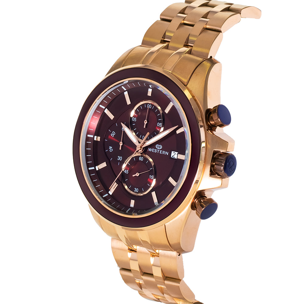 Men's Quartz Analogue Stainless-Steel Bracelet Chronograph Watch