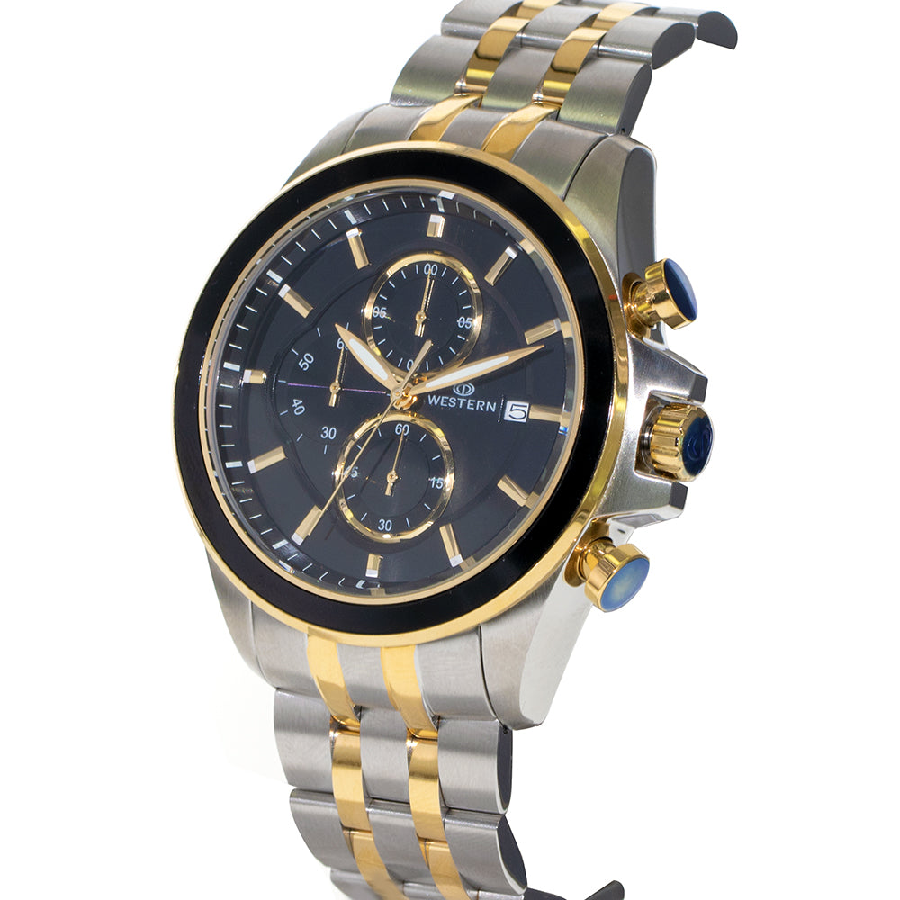 Men's Quartz Analogue Stainless-Steel Bracelet Chronograph Watch