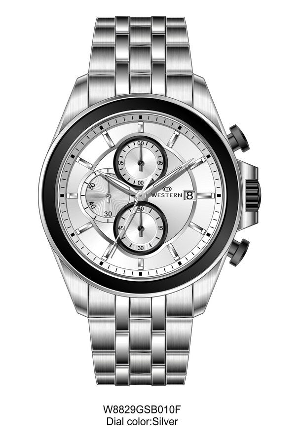 Men's Quartz Analogue Stainless-Steel Bracelet Chronograph Watch