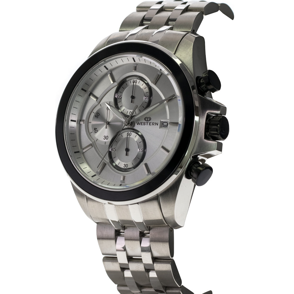 Men's Quartz Analogue Stainless-Steel Bracelet Chronograph Watch