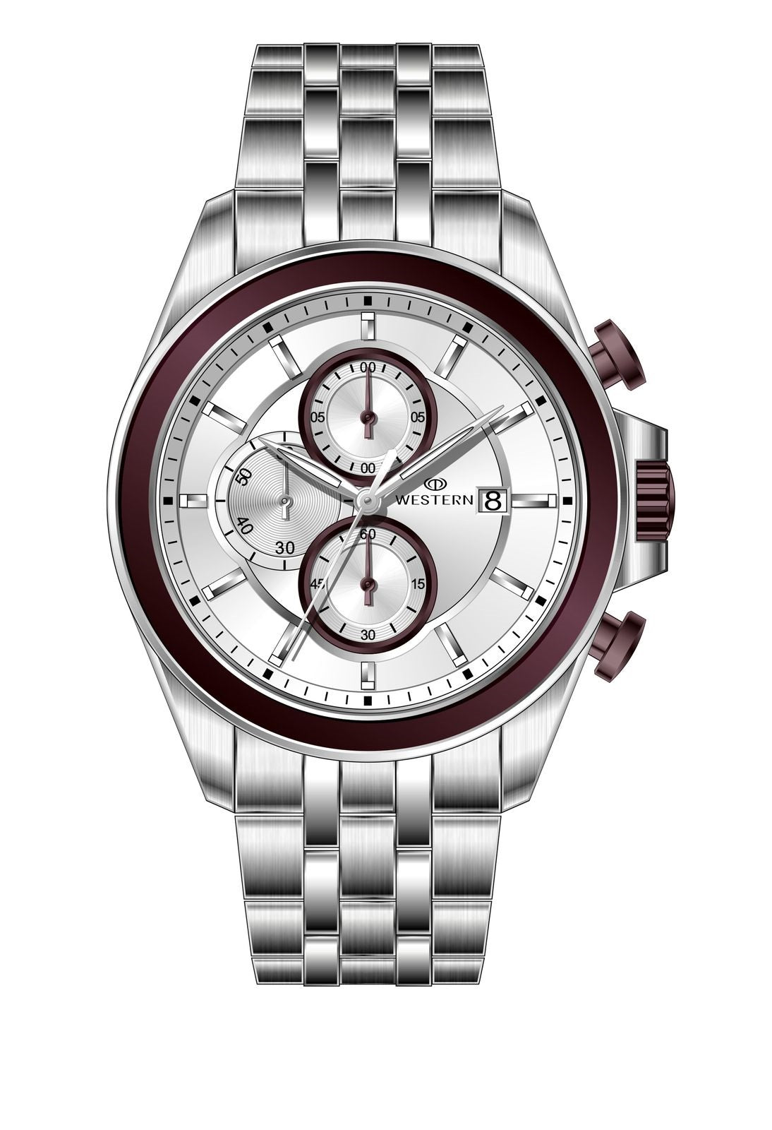 Men's Quartz Analogue Stainless-Steel Bracelet Chronograph Watch