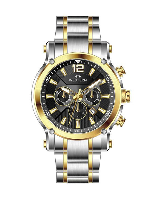 Men's Quartz Analogue Stainless-Steel Bracelet Chronograph Watch