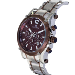 Men's Quartz Analogue Stainless-Steel Bracelet Chronograph Watch