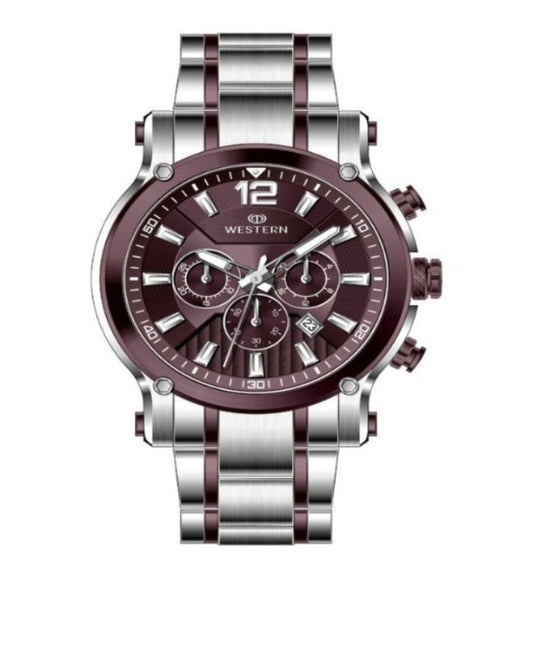 Men's Quartz Analogue Stainless-Steel Bracelet Chronograph Watch