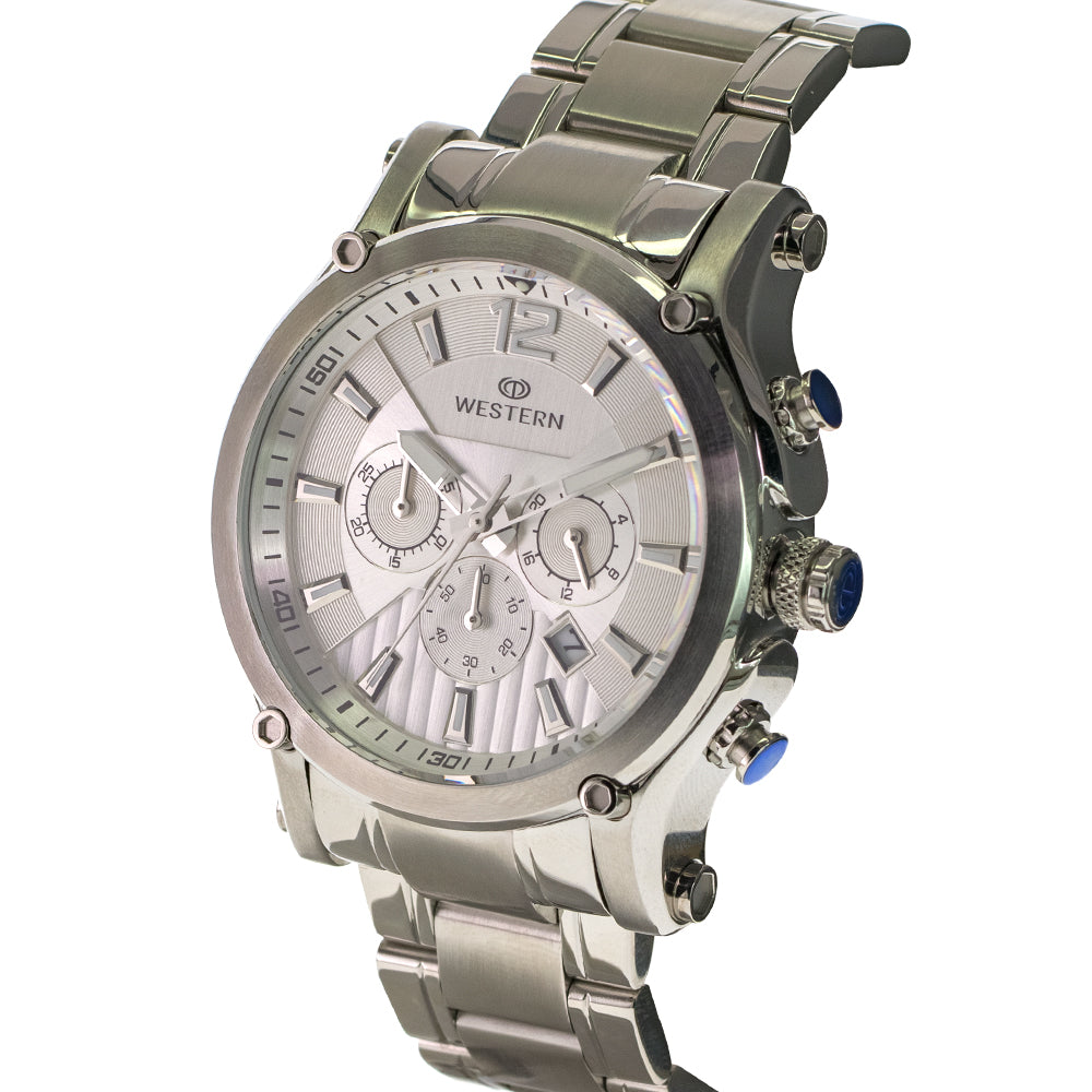 Men's Quartz Analogue Stainless-Steel Bracelet Chronograph Watch