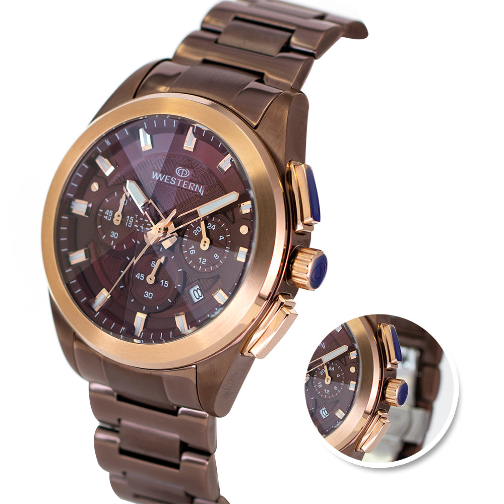 Men's Quartz Analogue Stainless-Steel Bracelet Chronograph Watch