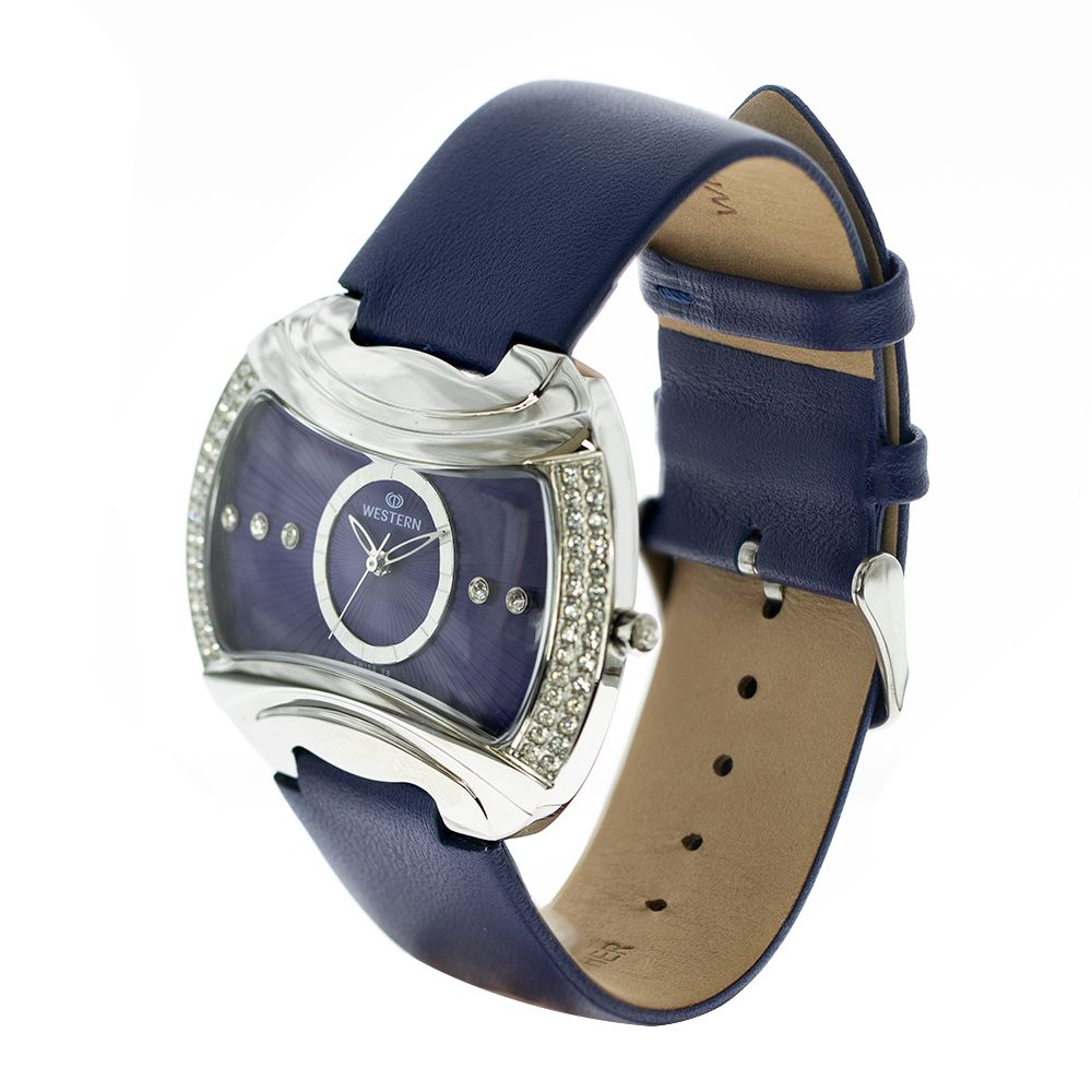 Chic Women’s Quartz Analogue Leather Strap Watch – Blue Dial